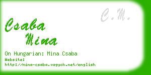 csaba mina business card